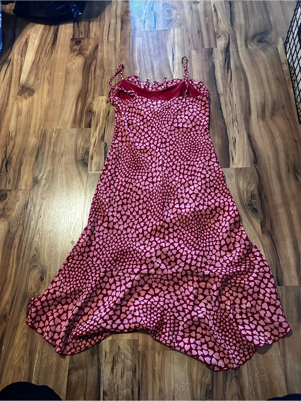 Jonathan Martin Pink Heart Print Midi Dress Women’s Size 11 Cowl Neck Valentines - Picture 8 of 8